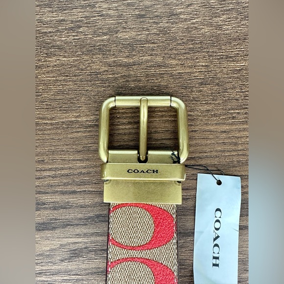 New Coach Roller Buckle Cut To Size Reversible Belt In Rainbow Signature Canvas - Picture 8 of 10